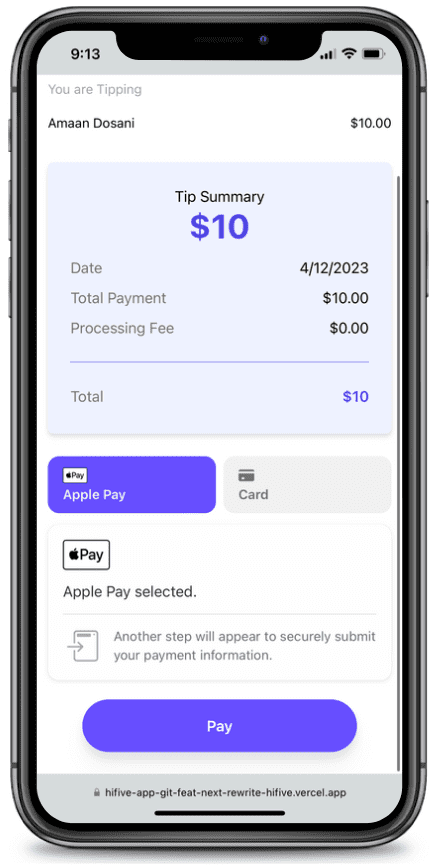 Payment Finalization for HiFive